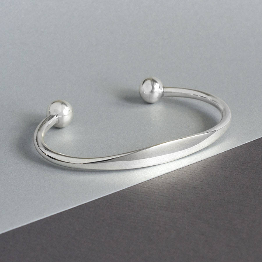 Sterling Silver Torque Bangle By Martha Jackson Sterling Silver