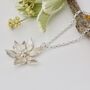 Lotus Flower Necklace, Botanical Bridal Necklace, thumbnail 1 of 6