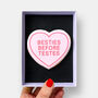 Besties Before Testes Love Heart Valentine's Letterbox Iced Cookie, thumbnail 1 of 9