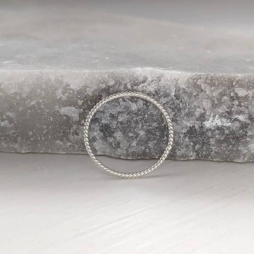 Sterling Silver Twist Ring By Macaroon Jewellery