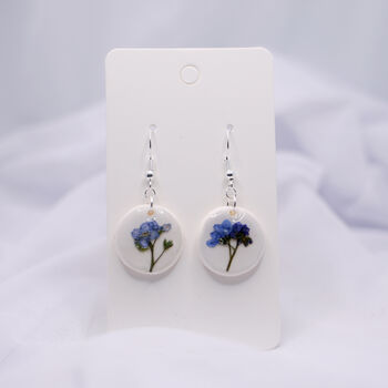 Forget Me Not Porcelain Style Polymer Clay Earrings, 10 of 11