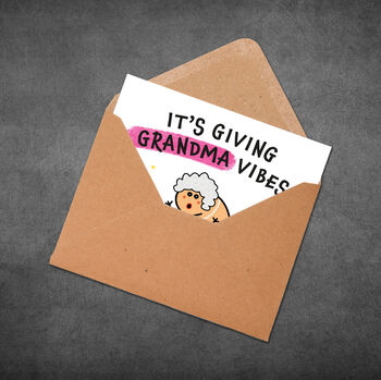 Funny Grandma Birthday Card – It's Giving Vibes, 5 of 5