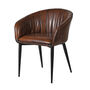 Brown Faux Leather Curve Dining Chair, thumbnail 1 of 2
