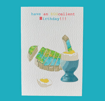 Contemporary Egg And Fingers Birthday Card, 2 of 2