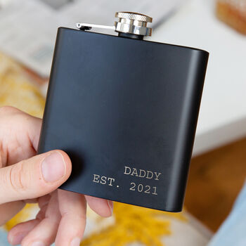 Personalised Dad Established Hip Flask, 2 of 11