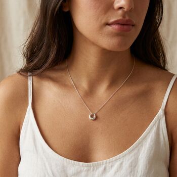 Circle Charm Necklace Silver, 5 of 8