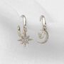 Gold Or Silver Star And Moon Hoop Earrings, thumbnail 3 of 9
