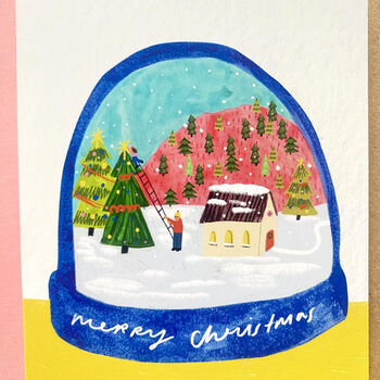 Festive Snow Globe Christmas Greeting Card, 3 of 3