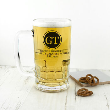 Personalised Initials Beer Glass Tankard, 6 of 6