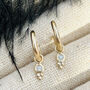 Handmade 9ct Solid Gold And Diamond Hoops, thumbnail 2 of 4