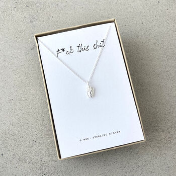 'F*Ck This Shit' Silver Necklace, 3 of 5