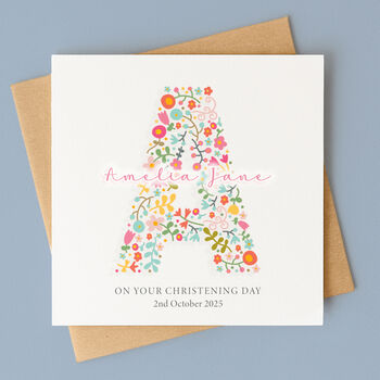 Personalised Christening Card – Any Letter, 2 of 6