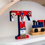 Personalised Paint Your Own Football Wooden Letter, thumbnail 3 of 7