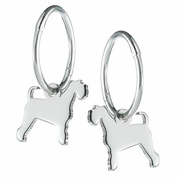 Sterling Silver Schnauzer Huggie Hoop Or Hook Earrings, 2 of 5