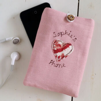 Personalised Embroidered Fabric Phone Case Gift, 2 of 9