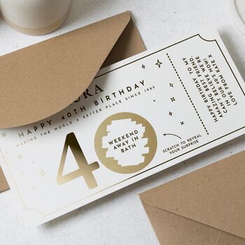 Personalised 40th Birthday Weekend Away Voucher For Her, 5 of 9