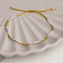 Sterling Silver Detailed Pearl Friendship Bracelet, thumbnail 8 of 9