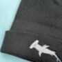 Hammerhead Shark Embroidered Beanie Hat, thumbnail 2 of 3