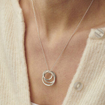 Personalised Family Names Russian Ring Necklace, 2 of 12