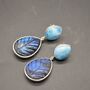 Labradorite, Blue Larimar Sterling Silver Earrings, thumbnail 6 of 9