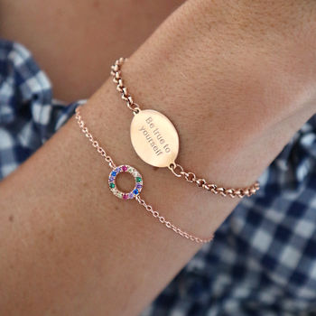 'Be True To Yourself' Engraved Disc Bracelet, 2 of 5