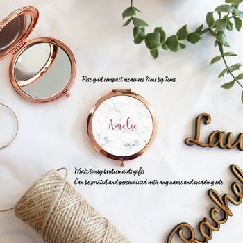 Personalised Rose Gold Compact Mirror, 6 of 6