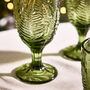 Set Of Four Botanical Fern Green Wine Goblets, thumbnail 4 of 6