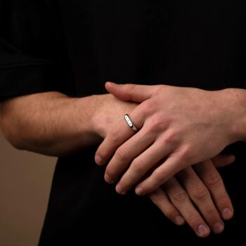 Customisable Silver Engraved Signet Ring For Men, 11 of 12