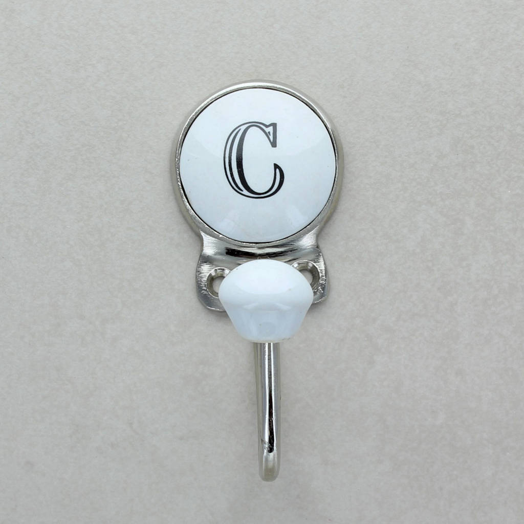 Ceramic Alphabet Or Number Letter Wall Rack Coat Hooks By G Decor