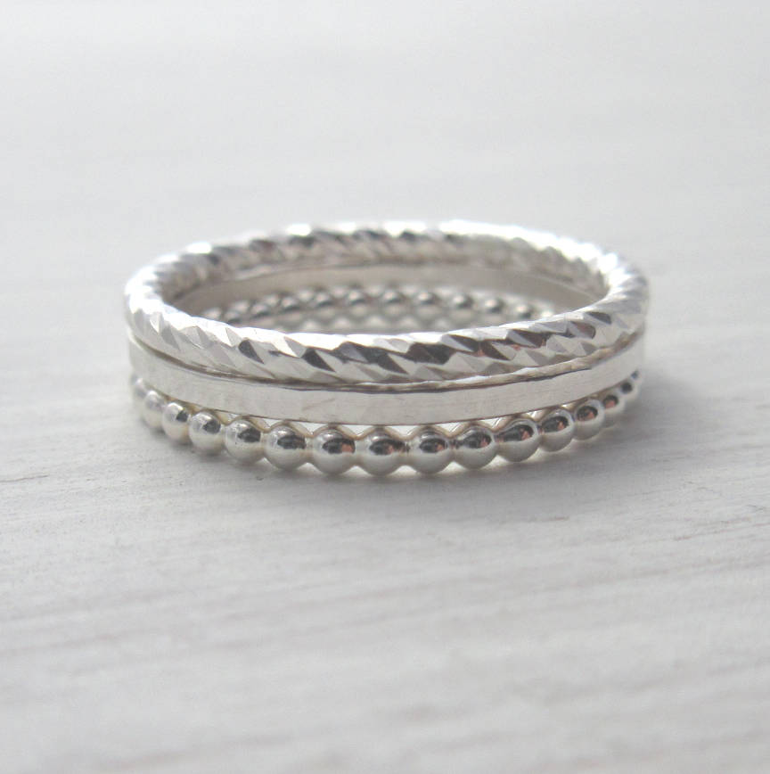 sterling silver stacking ring set by marion made | notonthehighstreet.com