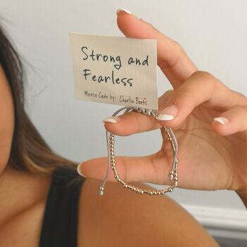 Morse Code 'Strong And Fearless' Bracelet, 6 of 7