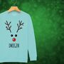 Rudolph The Reindeer Personalised Kids Sweatshirt Christmas Jumper, thumbnail 6 of 12