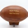 Personalised Vintage Tan Leather Rugby Ball, thumbnail 5 of 7