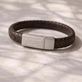 Gifts For Men Personalised Leather Bracelet, 2 of 11