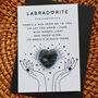 Labradorite Crystal Heart Black Flash For Protection, thumbnail 3 of 4