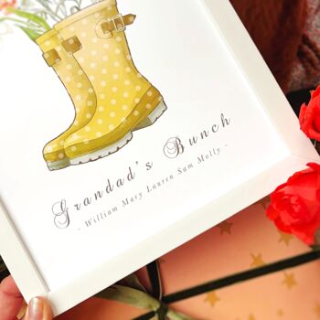 Welly Boot Birth Flower Family Print, 3 of 5