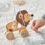 Personalised Wooden Lion Pull Along Toy, thumbnail 1 of 3