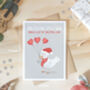 Cute Christmas Sending Love Dove Festive Greeting Card, thumbnail 3 of 4
