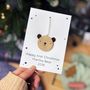 Personalised First Christmas Bear Decoration Card, thumbnail 7 of 10