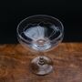 Personalised Coupe Glasses With Engraved Flower Motif, thumbnail 3 of 9