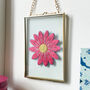 Flower Power Pink Daisy Embroidery Framed Artwork, thumbnail 2 of 6