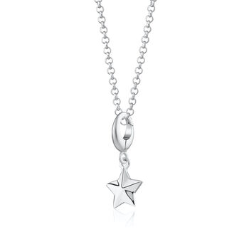 Sterling Silver Faceted Star Necklace, 2 of 6