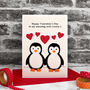 'Penguins' Personalised Valentines Card, thumbnail 4 of 6