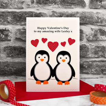 'Penguins' Personalised Valentines Card, 4 of 6
