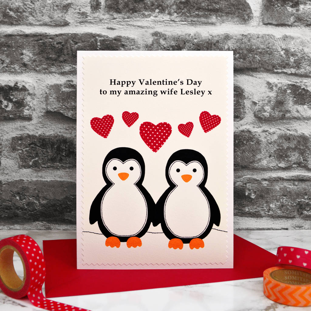 Penguins Personalised Valentines Card By Jenny Arnott Cards And Ts