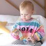 Personalised Pastel Rainbow Kids Slouch Jumper, thumbnail 1 of 3
