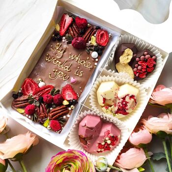 Personalised Chocolate Bar With Strawberry, Raspberry, 2 of 8