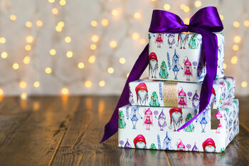Gonk/Gnome Luxury Wrapping Paper, Christmas Gift Wrap, 5 of 8