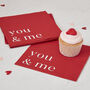 Eco You And Me Valentines Napkins, thumbnail 2 of 4