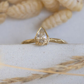 Oak Leaf Engagement Ring With Lab Grown Diamond, 2 of 5